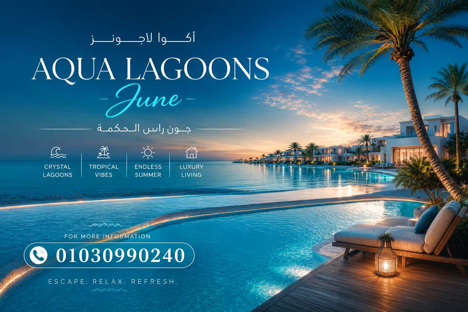 أكوا لاجونز جون راس الحكمة Aqua Lagoons June Ras El Hikma